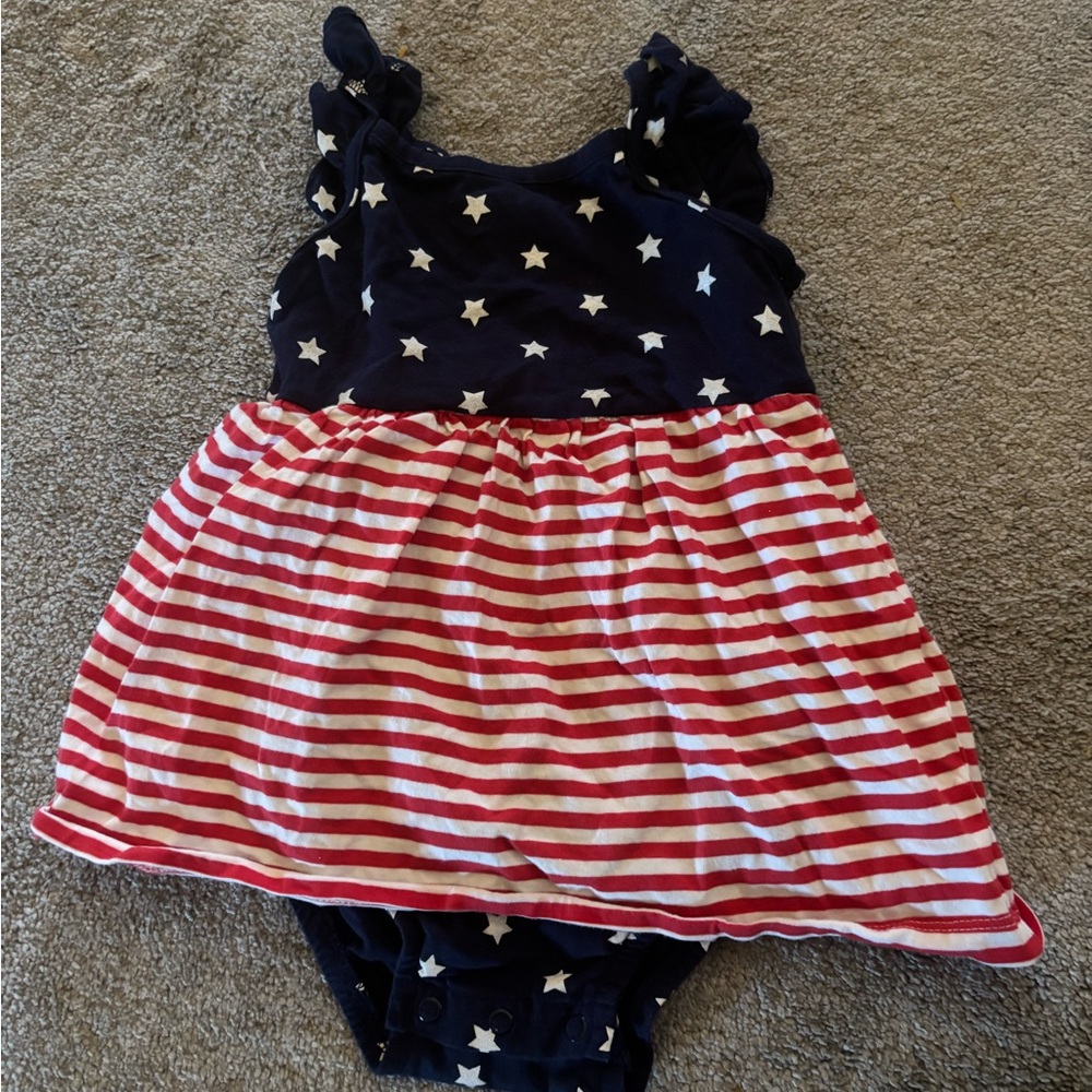 Carter's Toddler One-Piece Dress Bodysuit in Navy, Red, White